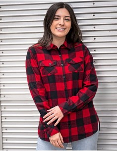 B-5210-Ladies Woven Plaid Flannel Shirt 2